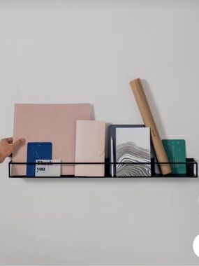 IKEA sammanhang Black Wall Shelf with Front Rail - Home Wall Decor set of 4